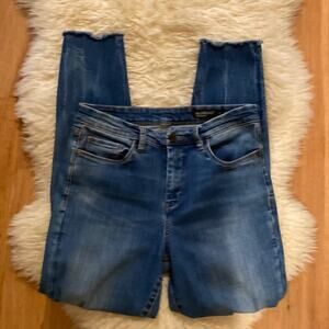 Blank NYC Midrise Skinny Raw Hem Women’s Denim Jeans EUC Sz 30 Cotton Stretch